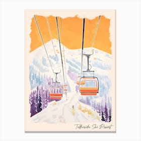 Poster Of Telluride Ski Resort   Colorado, Usa, Ski Resort Pastel Colours Illustration 1 Canvas Print