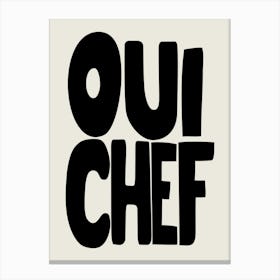 Yes Chef Art Beige Canvas Print