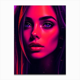 Neon Art Beauty Canvas Print