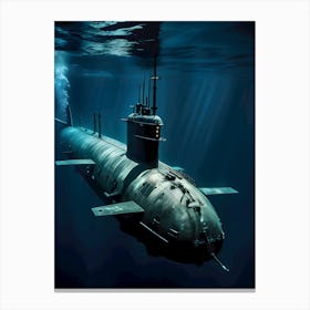 Submarine In The Ocean -Reimagined 8 Canvas Print