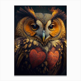 Heart Owl Canvas Print