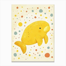 Yellow Manatee 1 Canvas Print