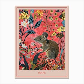 Floral Animal Painting Mouse 3 Poster Canvas Print