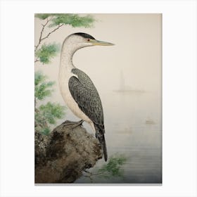 Ohara Koson Inspired Bird Painting Cormorant 4 Canvas Print