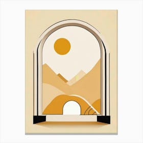 Arches Set Mustard Yellow Dot Sun Art Print (2) Canvas Print