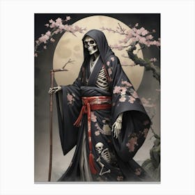 Skeleton In Kimono Canvas Print