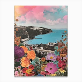 Devon   Floral Retro Collage Style 1 Canvas Print