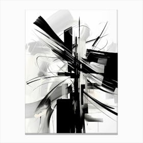 Elegance Abstract Black And White 3 Canvas Print