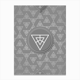Geometric Glyph Sigil with Hex Array Pattern in Gray n.0070 Canvas Print