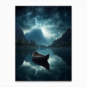 Boat On A Lake Canvas Print