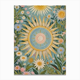 Sun And Flowers Canvas Print