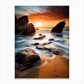 Sunset At The Beach i Canvas Print