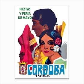Festival In Cordoba, Vintage Travel Poster Canvas Print