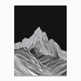 Beinn Mhanach Mountain Line Drawing 3 Canvas Print