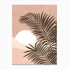 Soft Pink Sunset with Palms Canvas Print
