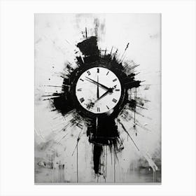 Time Abstract Black And White 2 Canvas Print