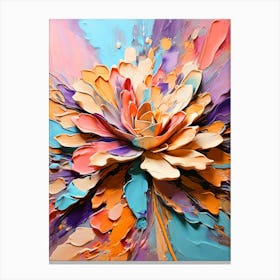 Abstract Lotus Flower Painting Canvas Print