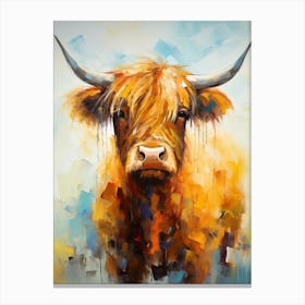 Brushstroke Portrait Of Highland Cow 2 Canvas Print