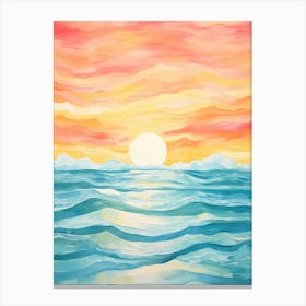 Watercolor Sunset Painting Canvas Print