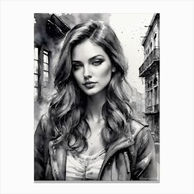 Girl In A Jacket Canvas Print