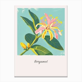 Bergamot 3 Square Flower Illustration Poster Canvas Print