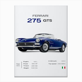 Ferrari 275 Gts Canvas Print