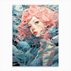 Girl With Pink Hair 1 Canvas Print