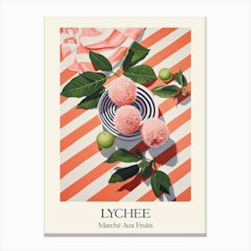 Marche Aux Fruits Lychee Fruit Summer Illustration 3 Canvas Print
