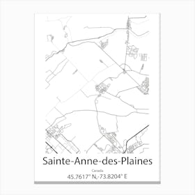 Sainte Anne Des Plaines,Canada Minimalist Map Canvas Print