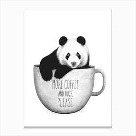 Panda With Coffee Canvas Print