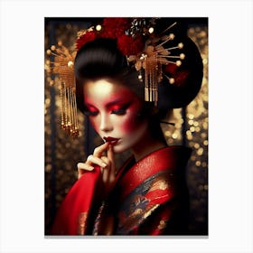 Japan Traditional Geisha Illustration By Ad 91 Canvas Print