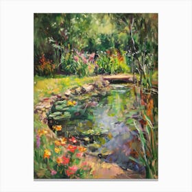  Floral Garden Enchanted Pond 6 Canvas Print
