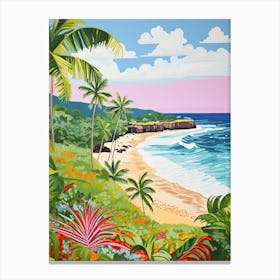Bathsheba Beach, Barbados, Matisse And Rousseau Style 2 Canvas Print