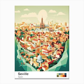 Seville, Spain, Geometric Illustration 4 Poster Canvas Print