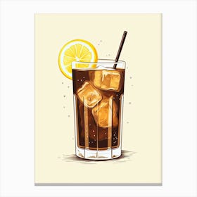 Illustration Long Island Iced Tea Floral Infusion Cocktail 3 Canvas Print