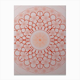 Geometric Abstract Glyph Circle Array in Tomato Red n.0121 Canvas Print