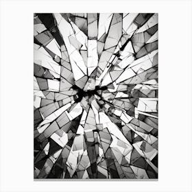Shattered Illusions Abstract Black And White 1 Canvas Print