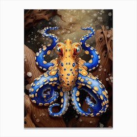 Blue Ringed Octopus Illustration 12 Canvas Print