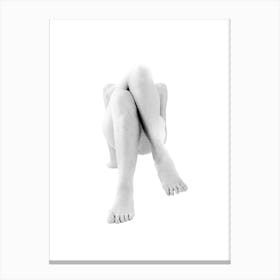 Abstract Female Legs in a Yoga Pose Black And White Minimalist Feminine Boho Abstract Body Positivity Art Print Canvas Print