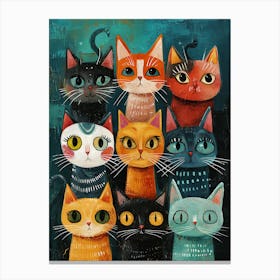 Group Of Cats 5 Canvas Print