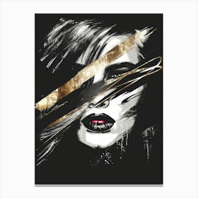 Gold And Black 44 Canvas Print