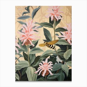 Bee Balm 2 Flower Painting Canvas Print