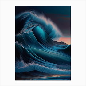 Waves Waterscape Crayon 1 Canvas Print