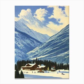 Kranjska Gora, Slovenia Ski Resort Vintage Landscape 1 Skiing Poster Canvas Print