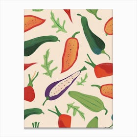 Vegetable Selection Illustration Canvas Print