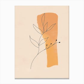 Mumbai Botanical Garden Boho Line Art Canvas Print