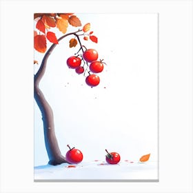 Red Apples On A Tree Canvas Print