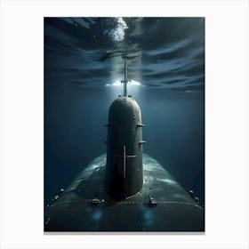 Submarine Under Water-Reimagined Canvas Print