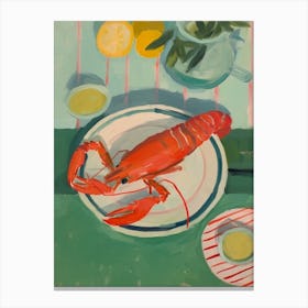 Lobster 4 Italian Still Life Painting Canvas Print