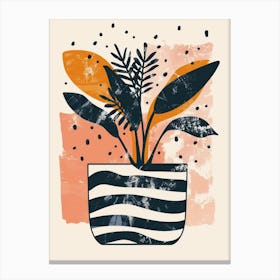 Zebra Plant Minimalist Illustration 3 Canvas Print